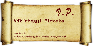 Várhegyi Piroska névjegykártya